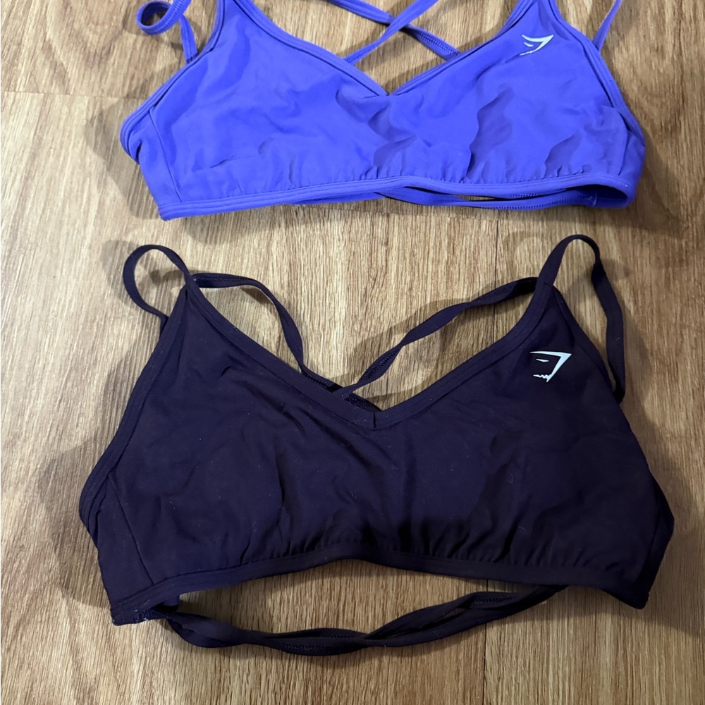 Gymshark Purple and Dark Purple Sports Bra Set